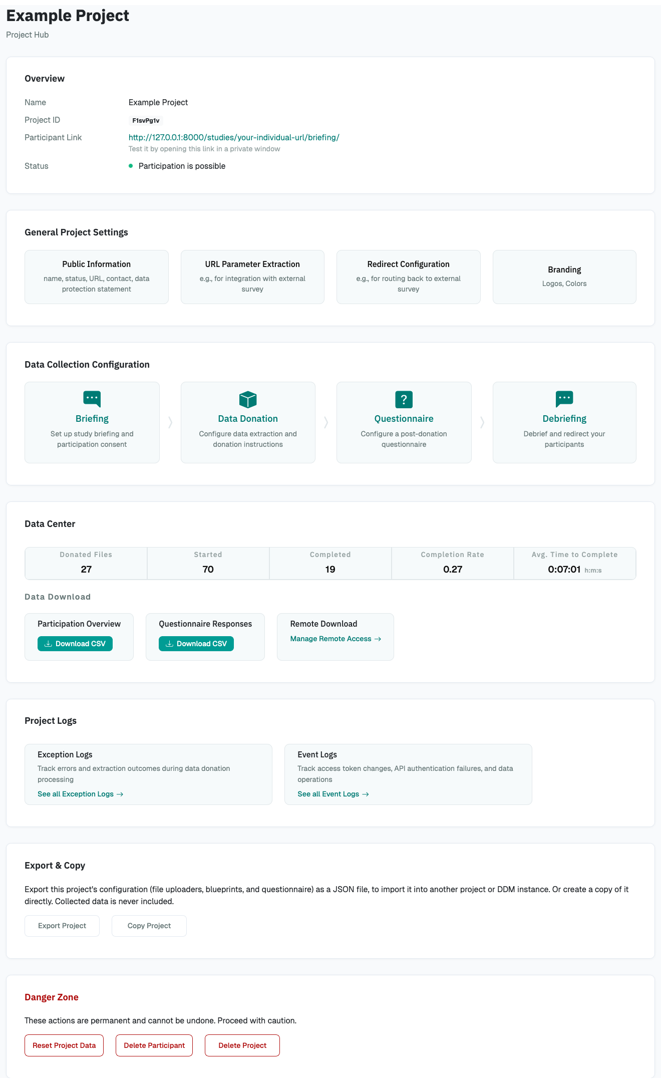Project Hub Screenshot