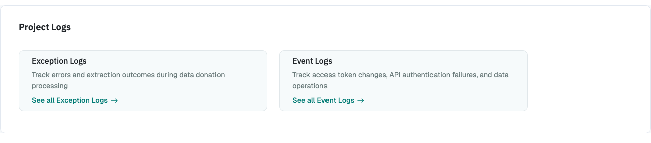 Project Log Section Screenshot