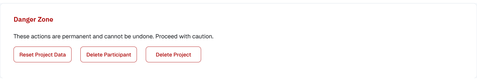 Danger Zone Section Screenshot