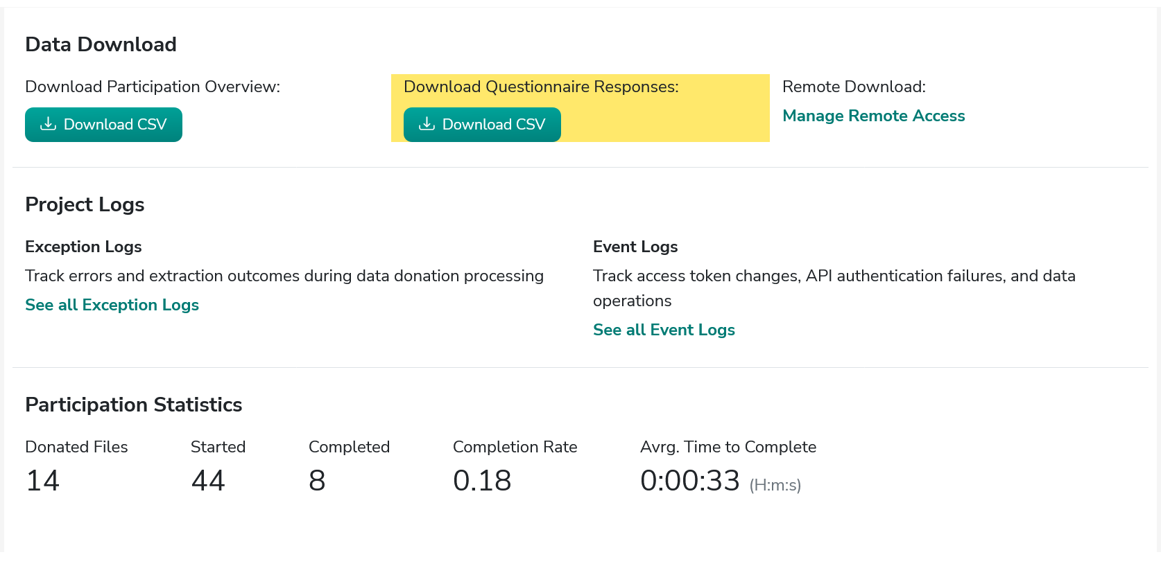 Questionnaire Responses Download