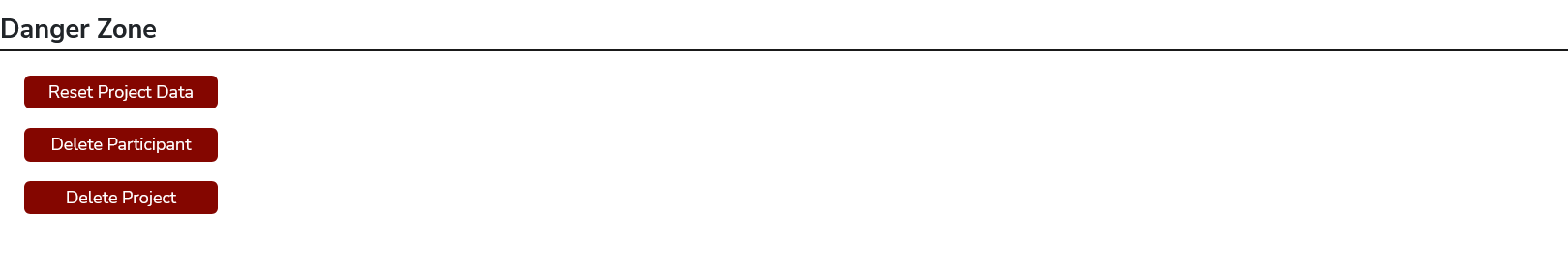 Danger Zone Section Screenshot