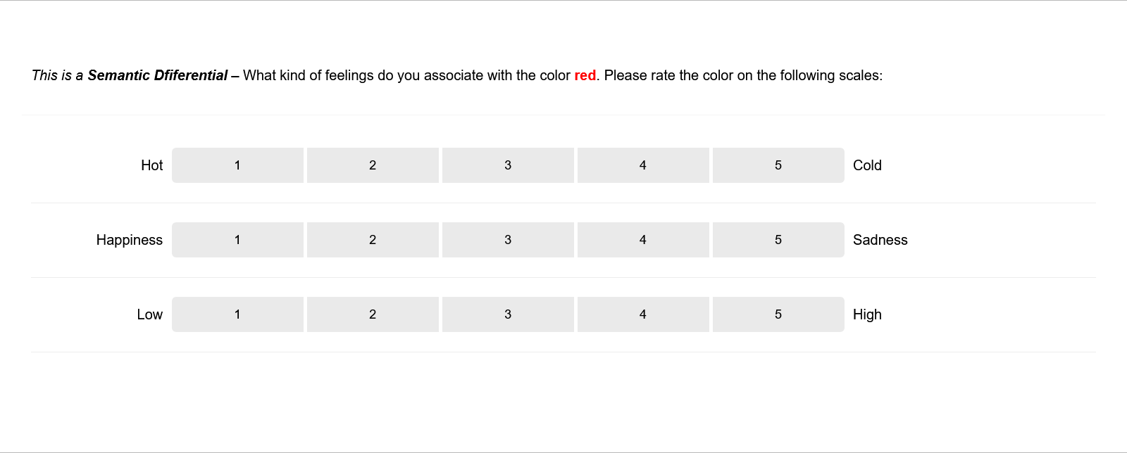 Semantic Differential Screenshot